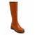 baratos Botas da moda-botas de montaria femininas marrons até o joelho com detalhe de fivela e fecho de zíper - botas elegantes de couro sintético para uso casual e ao ar livre