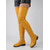 cheap Fashion Boots-Women's Black Over-the-Knee Boots in Faux Leather with Side Zipper, Low Block Heel and Lug Sole for Fall Winter Casual, Commuting and Everyday Wear