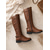 baratos Botas de motociclista-botas femininas pretas de motociclista com cadarço lateral e detalhe de fivela - botas de montaria estilosas de cano alto