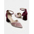 voordelige Pumps met blokhak-Damespumps - elegante pumps met spitse neus, fluwelen tweekleurige blokhakken met gekruiste bandjes in bordeauxrood en roze, perfect voor een avondje uit in een resort, een cocktailparty of als gast