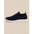 billiga Vardagssneakers-marinblå stickade sneakers för män med snörning och vadderad sula för bekvämt vardagsbruk