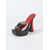 abordables Zapatos de salón de plataforma-Mules de plataforma de PVC transparente rojo para mujer: tacones altos acampanados con tiras transparentes y sexys para fiestas en discotecas, cenas nocturnas y vacaciones en resorts de lujo.