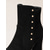 abordables Botas de nieve e invierno-Botines negros de ante sintético para mujer con forro cálido de piel sintética, cremallera lateral, detalles de tachuelas y tacón grueso de bloque para mujeres a la moda, ideales para la oficina en otoño e invierno, para ocasiones informales y salidas noc