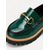 billige Slip-ons og loafers til kvinner-mørkegrønne dameloafers i lakk i kunstskinn – elegante horsebit slip-on-sko med sleesåle for daglig kontorpendling og profesjonelt arbeidstøy