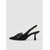 olcso Slingback pumpák-női fekete szatén slingback magassarkú - elegáns masni, hegyes orrú, cicasarkú cipő koktélpartikra, estélyi eseményekre