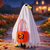 cheap Halloween Pet Costume-Halloween Porch Goose Outfit Spooky Ghost Costume With Pumpkin Bag For 24 Inch Lawn Goose Statue