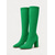 cheap Fashion Boots-Women's Gray Knee High Boots, Stretch Knit Sock Boots with Pointed Toe and Chunky Block Heel, Pull-On Dress Boots for Fall Winter Office, Party &amp; Evening Wear