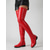 cheap Fashion Boots-Women's Black Over-the-Knee Boots in Faux Leather with Side Zipper, Low Block Heel and Lug Sole for Fall Winter Casual, Commuting and Everyday Wear