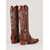 baratos Cowboy &amp; Western Boots-Mulheres Botas Botas Cowboy botas de vaqueira Ao ar livre Diário Cor Sólida Botas da panturrilha Bordado Salto Robusto Dedo Apontado Elegante Vintage Luxuoso Pele PU Sem Atacadores Preto Marron Bege