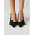 olcso Slingback pumpák-női fekete szatén slingback magassarkú - elegáns masni, hegyes orrú, cicasarkú cipő koktélpartikra, estélyi eseményekre