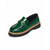 billige Slip-ons og loafers til kvinner-mørkegrønne dameloafers i lakk i kunstskinn – elegante horsebit slip-on-sko med sleesåle for daglig kontorpendling og profesjonelt arbeidstøy