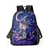 abordables Mochilas para Niños y Adolescentes-Conjunto de mochila infantil con diseño de bruja y gato bajo un cielo estrellado, mochila escolar ligera de poliéster con bolsa para el almuerzo. &amp;Estuche para lápices, juego de 5 piezas con múltiples