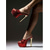 voordelige Platform Sandalen-Dames rode platform sandalen met pailletten - sexy muiltjes met open teen en dikke hoge hak voor nachtclubfeesten, paaldansen en een glamoureuze avond uit.