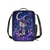abordables Mochilas para Niños y Adolescentes-Conjunto de mochila infantil con diseño de bruja y gato bajo un cielo estrellado, mochila escolar ligera de poliéster con bolsa para el almuerzo. &amp;Estuche para lápices, juego de 5 piezas con múltiples