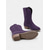 baratos Cowboy &amp; Western Boots-Botas femininas roxas estilo cowboy western - botas retrô de cano médio com corte em V, salto baixo e grosso, perfeitas para um estilo urbano e uso casual diário.