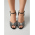 cheap Heeled Sandals-Women's Black Rhinestone Dress Shoes - Elegant Patent Leather Peep Toe Ankle Strap Mid High Heels for Cocktail Parties, Evening Vacations