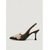 halpa Slingback-kengät-naisten mustat avokkaat - elegantit teräväkärkiset helmiäisillä koristellut strassikorkokengät, korkokengät cocktail-juhliin, pikku musta mekko, juhlat kengät