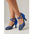 preiswerte 1920er Jahre &amp; Gatsby-Ära-Königsblaue Satin-High Heels für Damen – Retro-Schuhe im Stil der 1920er Jahre und des Großen Gatsby mit goldener Spitzenstickerei und gekreuzten Knöchelriemen, perfekt für Flapper-Kostüme,