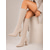 cheap Fashion Boots-Women's Gray Knee High Boots, Stretch Knit Sock Boots with Pointed Toe and Chunky Block Heel, Pull-On Dress Boots for Fall Winter Office, Party &amp; Evening Wear