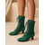 baratos Vitoriano &amp; Eduardo-Botas femininas de camurça verde até a metade da panturrilha - sapatos de estilo vitoriano com cadarço e salto baixo, perfeitos para trajes medievais, vintage e renascentistas.