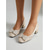 cheap Block Heel Pumps-Women's Luxury Dress Pumps - Champagne Gold Shimmering Block Heels with Crystal Rhinestone Bowknot for Cocktail Party, Evening Gala