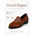 preiswerte Damenhausschuhe und -halbschuhe-Braune Damen-Slipper aus Lacklederimitat mit Blockabsatz – klassische Penny-Schuhe mit runder Zehenpartie zum Hineinschlüpfen, ideal für den täglichen Weg ins Büro, professionelle Arbeitskleidung und