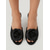 cheap Heeled Sandals-Women's Black Satin Rosette Flower Mules - Open Toe Kitten Heel Sandals for Resort Dinner, Cocktail Party &amp; Evening Out