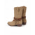 baratos Cowboy &amp; Western Boots-Botas de camurça taupe femininas estilo cowboy - botinhas de cano médio com salto baixo e tira trançada, estilo boho, perfeitas para o outono/inverno, para usar no dia a dia e no dia a dia.