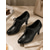 economico Pumps Classici-Décolleté Oxford da donna in pelle nera - comode scarpe stringate a punta con tacco medio, ideali per l'ufficio e il tempo libero.