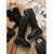 abordables Botas para montar-Botas altas de mujer de piel sintética negra hasta la rodilla - Botas Chelsea hasta la rodilla con suela gruesa y elástica, estilo urbano y casual para uso diario.