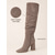 halpa Slouch Boots-naisten taupe-mokkanahkaiset, rennot polvipituiset saappaat, teräväkärkiset, paksut korkokengät syksyyn, työhön ja iltapukuihin