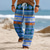 cheap 3D Print Pants-Christmas Men's Geometric Pants Trousers Mid Waist Drawstring Elastic Waist Hawaiian Casual Outdoor Party Evening Wear Holiday Straight Leg Trousers Summer Spring Fall 3D Print Blue Yellow Red