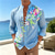 cheap Plants Pattern-Men's Floral Print Shirt Stand Collar Shirt Long Sleeve Casual Vacation Daily Wear Going out Spring Fall Mandarin Collar Band Collar Button-Down Linen Like Shirt Blue Black Green Gray
