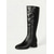 cheap Fashion Boots-Women's Dark Brown Faux Leather Knee-High Boots - Low Chunky Heel Fashion Shoes for Work, Outdoor Casual &amp; Daily Wear
