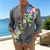 cheap Plants Pattern-Men's Floral Print Shirt Stand Collar Shirt Long Sleeve Casual Vacation Daily Wear Going out Spring Fall Mandarin Collar Band Collar Button-Down Linen Like Shirt Blue Black Green Gray