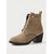 cheap Ankle Boots-Women's Taupe Suede Lace-Up Ankle Boots - Buckle Strap Round Toe Block Heel Booties for Everyday Wear &amp; Outdoor Casual Style