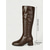cheap Fashion Boots-Women's Dark Brown Faux Leather Knee-High Boots - Low Chunky Heel Fashion Shoes for Work, Outdoor Casual &amp; Daily Wear