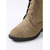 cheap Ankle Boots-Women's Taupe Suede Lace-Up Ankle Boots - Buckle Strap Round Toe Block Heel Booties for Everyday Wear &amp; Outdoor Casual Style