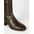 cheap Fashion Boots-Women's Dark Brown Faux Leather Knee-High Boots - Low Chunky Heel Fashion Shoes for Work, Outdoor Casual &amp; Daily Wear