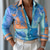cheap Men's Satin Shirt-Men's Floral Stripe Multicolor Floral / Flower Satin Shirt Dress Shirt Long Sleeve Casual Fashion Casual Vacation Party Evening Wear Summer Spring Fall Collared Shirts 3D Print Blue Multicolor Yellow