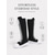 cheap Fashion Boots-Women's Black Canvas Knee High Boots, Lace Up Combat Boots with White Rubber Toe Cap and Flat Platform Sole for Women &amp; Teens, Gothic Streetwear, Cosplay and Festival Outfits