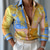 cheap Men's Satin Shirt-Men's Floral Stripe Multicolor Floral / Flower Satin Shirt Dress Shirt Long Sleeve Casual Fashion Casual Vacation Party Evening Wear Summer Spring Fall Collared Shirts 3D Print Blue Multicolor Yellow