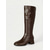 cheap Fashion Boots-Women's Dark Brown Faux Leather Knee-High Boots - Low Chunky Heel Fashion Shoes for Work, Outdoor Casual &amp; Daily Wear