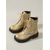 cheap Combat Boots-Women's Gold Metallic Glitter Combat Boots - Lace-Up Chunky Platform Ankle Shoes for Casual Parties, Music Festivals &amp; Night Out
