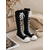 cheap Fashion Boots-Women's Black Canvas Knee High Boots, Lace Up Combat Boots with White Rubber Toe Cap and Flat Platform Sole for Women &amp; Teens, Gothic Streetwear, Cosplay and Festival Outfits