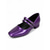 cheap Mary Jane Pumps-Women's Purple Patent Faux Leather Mary Jane Heels - Square Toe Double Strap Low Block Heel Shoes for Everyday Wear, Parties &amp; Festival Outfits