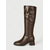 cheap Fashion Boots-Women's Dark Brown Faux Leather Knee-High Boots - Low Chunky Heel Fashion Shoes for Work, Outdoor Casual &amp; Daily Wear