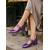 cheap Mary Jane Pumps-Women's Purple Patent Faux Leather Mary Jane Heels - Square Toe Double Strap Low Block Heel Shoes for Everyday Wear, Parties &amp; Festival Outfits
