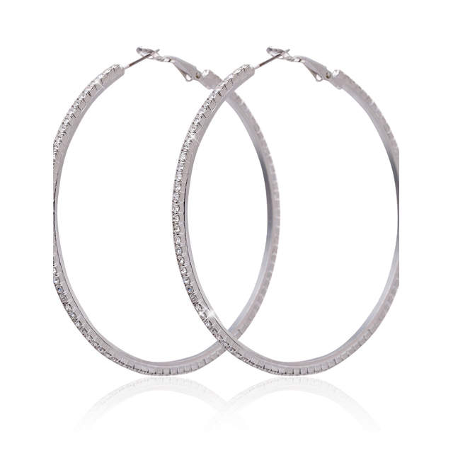  Women's White Hoop Earrings Earrings Jewelry Silver For