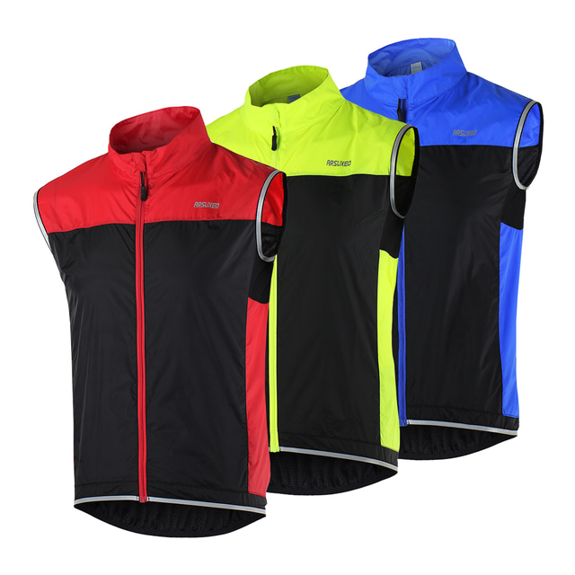  Men's Cycling Vest Bike Vest / Gilet Jacket Mountain Bike MTB Road Bike Cycling Sports Patchwork Black Red Black Green High Visibility Windproof Quick Dry Clothing Apparel Bike Wear / Sleeveless